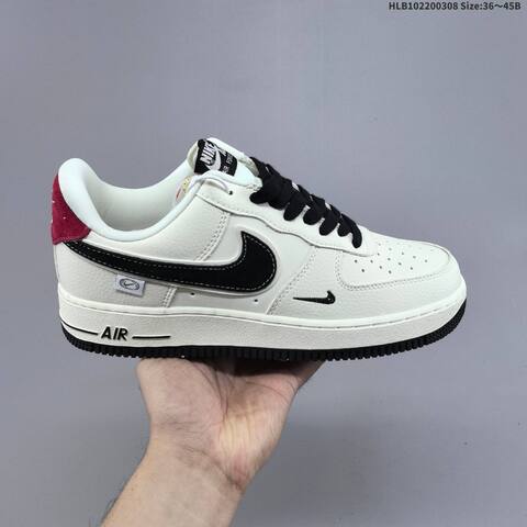 Nike Air Force 1 07 LV8 DD1982-324 Off White Black Red EU 36-45 Skate Shoe - Unisex (BS-61429)