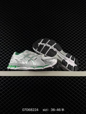 ASICS Gel Kayano 12 1 White Silver Green Black EU 36-46 Running Shoe Running Sneakers - Unisex (BS-81774)