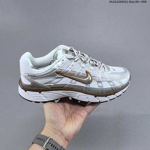 Nike P-6000 White Silver Brown Gold EU 36-45 Running Shoe - Unisex (BS-60600)