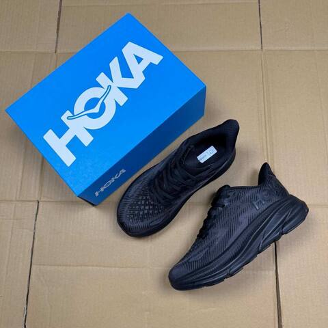 HOKA Clifton 9 Black Running Shoe Running Sneakers (BS-86881)