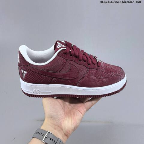 Nike Air Force 1 07 LV8 Kobe Burgundy White EU 36-45 Sneaker - Unisex (BS-60280)
