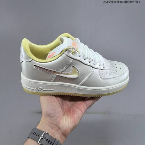 Nike Air Force 1 07 Metallic Silver Pale Yellow White EU 36-45 Sneaker - Unisex (BS-60284)