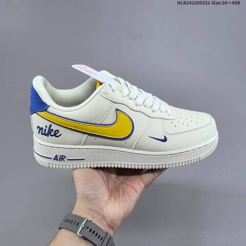 Nike Air Force 1 07 Low Sail Yellow Blue EU 36-45 Sneaker - Unisex (BS-61009)