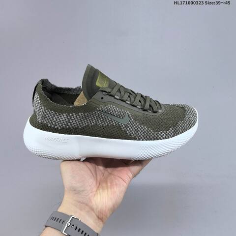 Nike Free 2025 Flyknit HF1078-002 Olive Green Grey White EU 39-45 Running Shoe - Unisex (BS-61164)