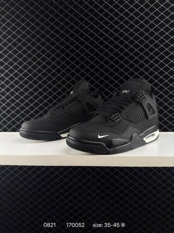 Jordan Air Jordan 4 Retro Black White Sail EU 35-45 Basketball Shoe - Unisex (BS-80866)