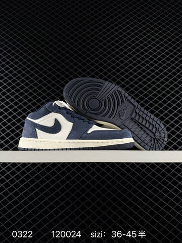 Jordan Air Jordan 1 Low Obsidian Suede Sail Navy Blue EU 36-45 Sneaker - Unisex (BS-79632)