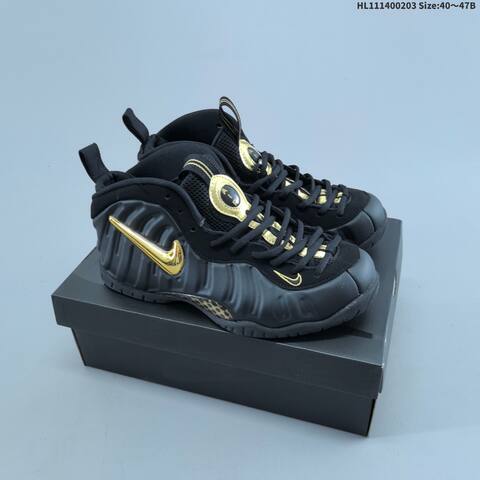 Nike Air Foamposite One Black Metallic Gold EU 40-47 Basketball Shoe - Men's (BS-61564)