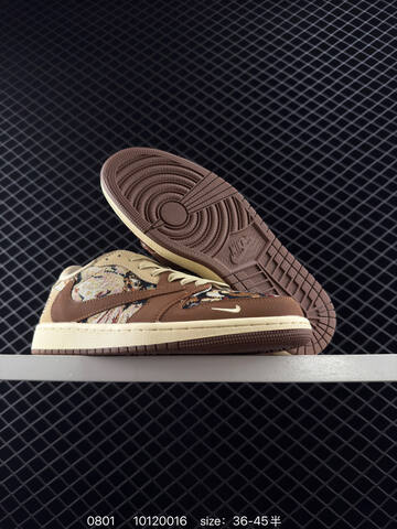 Jordan Air Jordan 1 Low Travis Scott Reverse Mocha Brown Beige Cream Multicolor EU 36-45 Sneaker - Unisex (BS-80986)