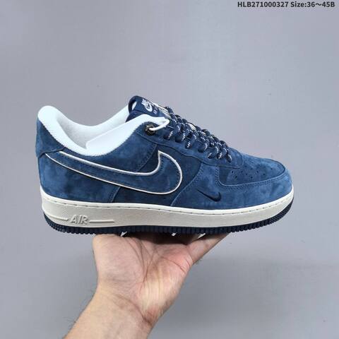Nike Air Force 1 07 Low Navy Blue White Light Gray EU 36-45 Sneaker - Unisex (BS-61107)