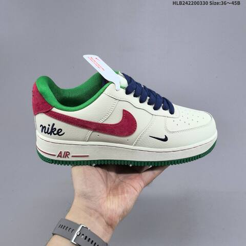 Nike Air Force 1 07 Low Off White Red Green Navy Blue EU 36-45 Sneaker - Unisex (BS-61031)