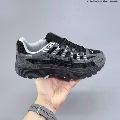 Nike P-6000 Black Dark Grey Silver White EU 39-45 Running Shoe - Unisex (BS-60704)
