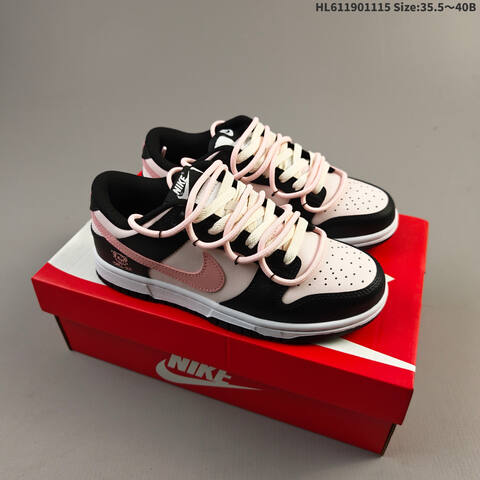 Nike SB Dunk Low Retro Black White Light Pink Cream EU 35 5-40 Skate Shoe - Unisex (BS-63722)