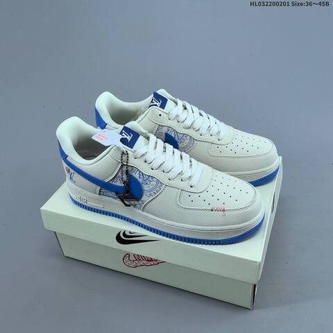 Nike Air Force 1 07 LV8 BK1916-009 Off White Royal Blue EU 36-45 Sneaker - Unisex (BS-61594)