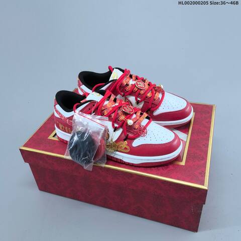 Nike SB Dunk Low Red White Gold Black EU 36-46 Skate Shoe - Unisex (BS-61519)