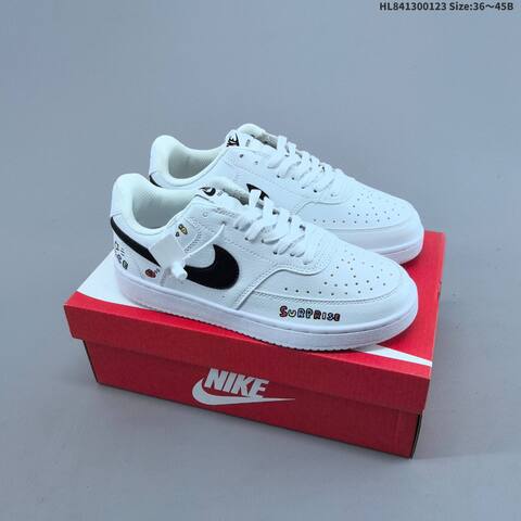 Nike Court Vision 1 Low White Black Multicolor EU 36-45 Skate Shoe - Unisex (BS-61812)