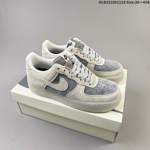 Nike Air Force 1 07 Light Gray Dark Gray White EU 36-45 Sneaker - Unisex (BS-63498)
