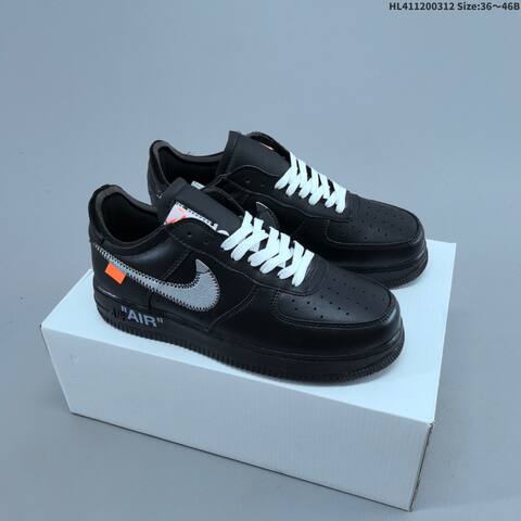 Nike Air Force 1 Low Off White Black Silver White Orange Blue Red EU 36-46 Sneaker - Unisex (BS-61364)