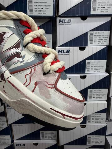 MLB Chunky Liner Off White Red Grey Pink Sneaker Casual