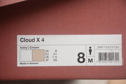 On Cloud X 4 Ivory Cream Red Gold US 8 EU 41 UK 7 5 JP 26 Running Shoe Running Sneakers - Men's (BS-59786)