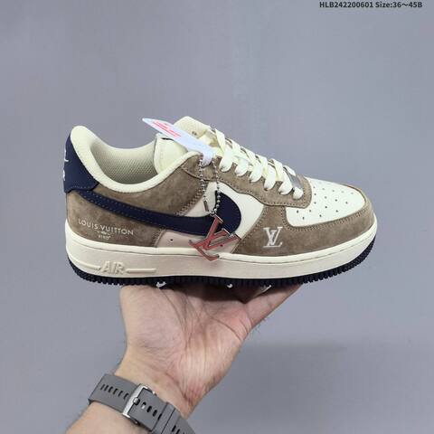 Nike Air Force 1 07 Low Brown Cream Navy White EU 36-45 Sneaker - Unisex (BS-60020)