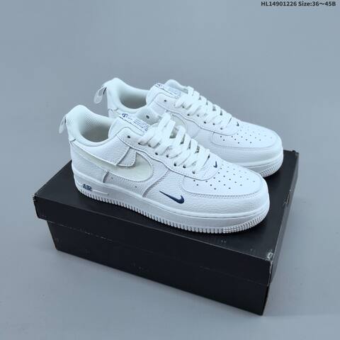 Nike Air Force 1 07 White Navy Blue EU 36-45 Sneaker - Unisex (BS-62439)