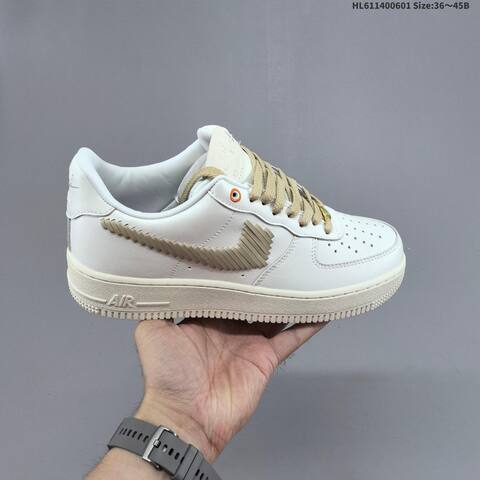 Nike Air Force 1 07 White Beige Gold Orange EU 36-45 Sneaker - Unisex (BS-60008)