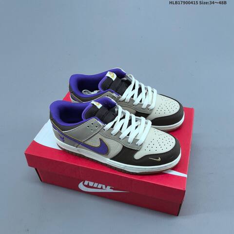 Nike Dunk Low Beige Brown Purple Gold EU 34-48 Skate Shoe - Unisex (BS-60727)