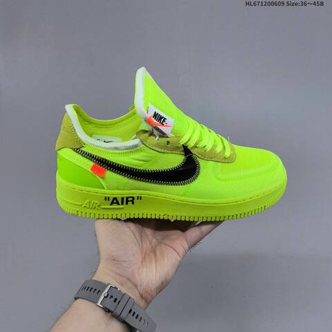 Nike Air Force 1 Low Off White Volt Black White Orange EU 36-45 Sneaker - Unisex (BS-59937)