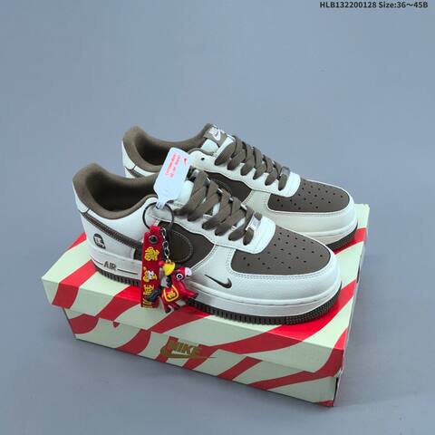 Nike Air Force 1 07 LV8 White Brown Red Blue EU 36-45 Sneaker - Unisex (BS-61687)