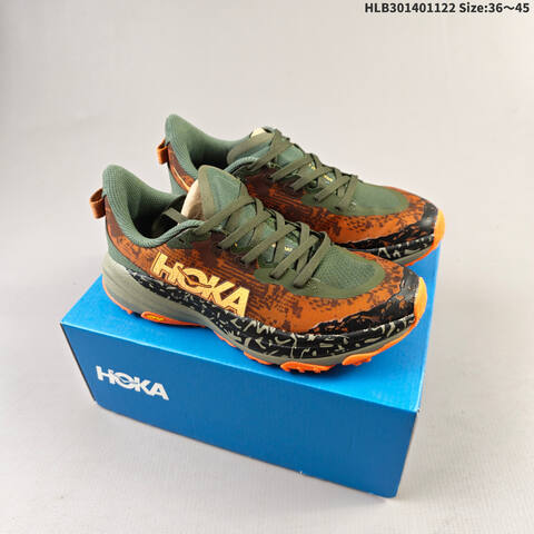 HOKA ONE ONE Speedgoat 6 Green Brown Black Orange EU 36-45 Trail Shoe Trail Running Sneakers - Unisex (BS-69453)