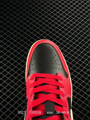 Jordan Air Jordan 1 Low Black Red Sail EU 36-46 Sneaker - Unisex (BS-80429)