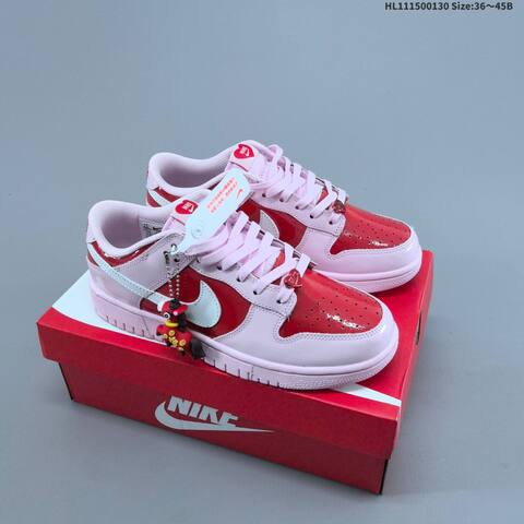 Nike SB Dunk Low Light Pink Red White EU 36-45 Skate Shoe - Unisex (BS-61632)