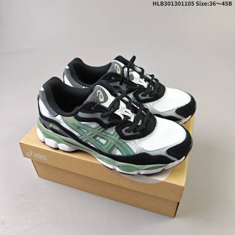 ASICS GEL NYC White Black Green Silver EU 36-45 Running Shoe Running Sneakers - Unisex (BS-69319)