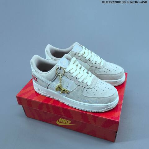 Nike Air Force 1 Low Beige White Red Gold EU 36-45 Sneaker - Unisex (BS-61655)