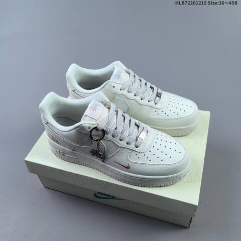 Nike Air Force 1 07 LV8 Off White Light Blue Metallic Gold EU 36-45 Sneaker - Unisex (BS-62664)