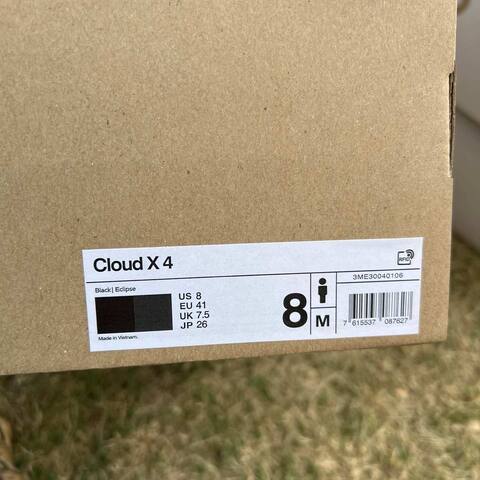 On Running Cloud X 4 3ME30040106 Black Eclipse US 8 EU 41 UK 7 5 JP 26 Running Shoe Running Sneakers - Men's (BS-86988)
