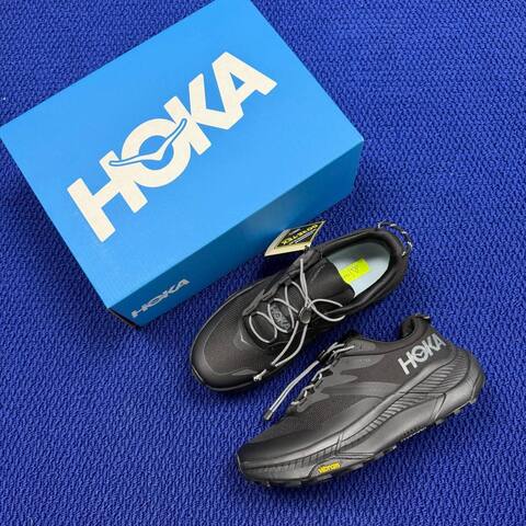 HOKA ONE ONE Transport GTX Black Dark Grey Trail Shoe Trail Running Sneakers (BS-86835)