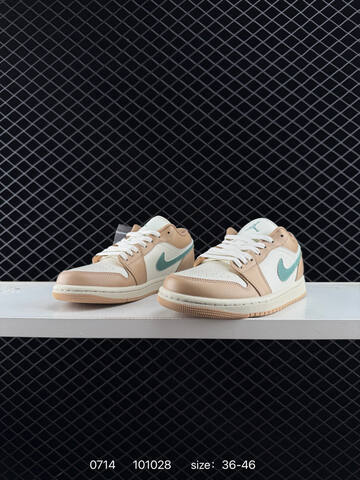 Jordan Air Jordan 1 Low DC0774-130 Sail Beige Teal Cream EU 36-46 Sneaker - Unisex (BS-81070)
