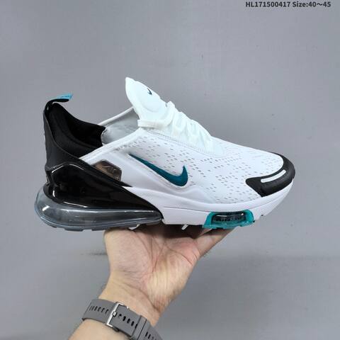 Nike Air Max 270 Flyknit White Black Teal EU 40-45 Running Shoe - Men's (BS-60683)