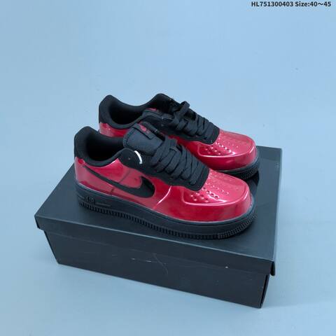 Nike Air Force 1 07 Metallic Red Metallic Rose Gold Black EU 40-45 Sneaker - Men's (BS-60965)