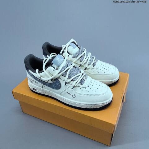 Nike Air Force 1 07 LV8 DM6688 Off White Grey Black EU 36 45 Skate Shoe EU 36-45 - Unisex (BS-61683)