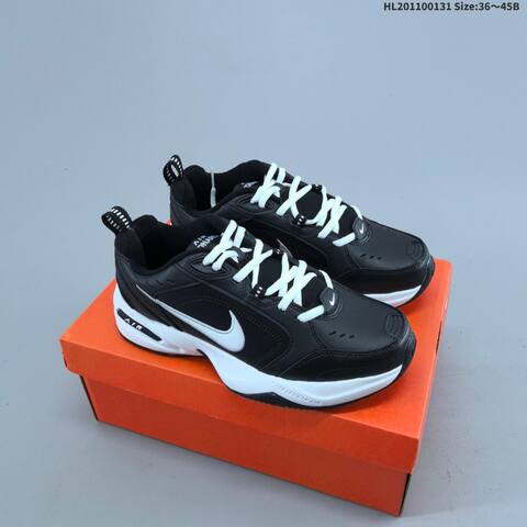 Nike Air Monarch IV Black White White Maroon Gold EU 36-45 Training Shoe - Unisex (BS-61628)