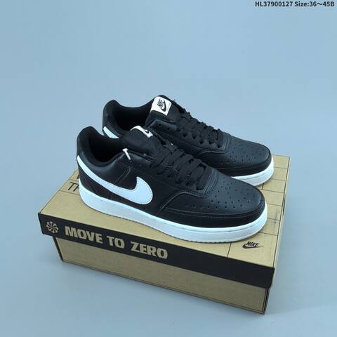 Nike Court Vision Low Black White White Blue Yellow EU 36-45 Skate Shoe - Unisex (BS-61731)