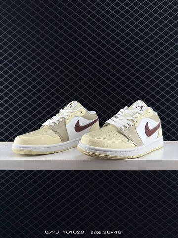 Jordan Air Jordan 1 Low Cream White Beige Brown EU 36-46 Sneaker - Unisex (BS-81071)