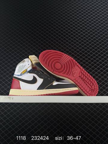 Jordan Union x Air Jordan 1 Retro High PK NRG White Black Red Cream Grey EU 36-47 Basketball Shoe - Unisex (BS-80245)
