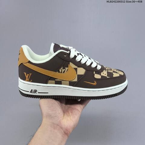 Nike Air Force 1 07 Low Brown Beige White Black EU 36-45 Sneaker - Unisex (BS-61356)
