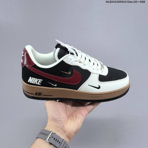 Nike Air Force 1 07 Low White Black Dark Red Brown EU 36-45 Sneaker - Unisex (BS-60833)