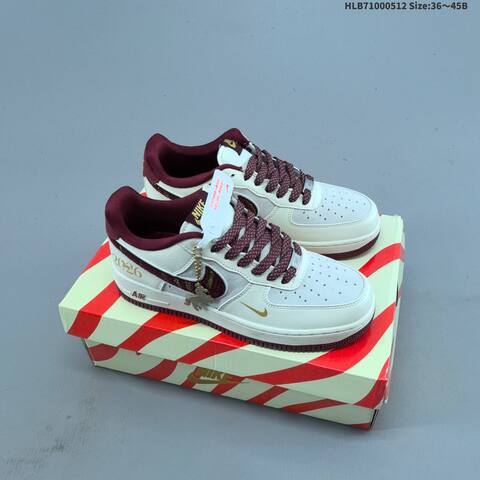 Nike Air Force 1 07 Low Year Of The Horse 2026 Sail Burgundy Gold Khaki Brown Red EU 36-45 Sneaker - Unisex (BS-60378)