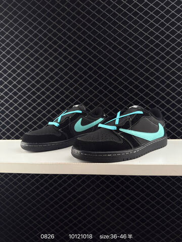 Jordan Air Jordan 1 Low Travis Scott Black Tiffany Blue White EU 36-46 Sneaker - Unisex (BS-80834)