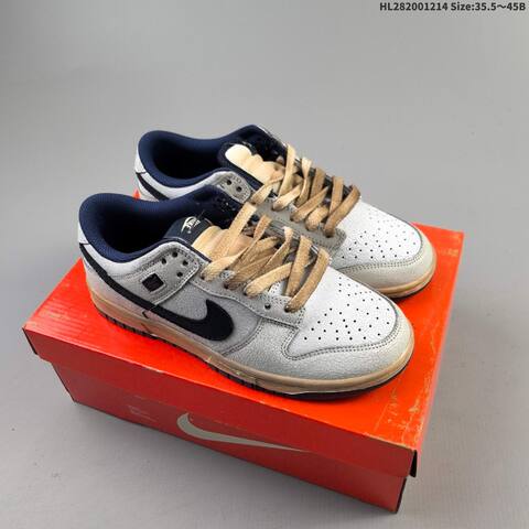Nike Dunk Low SP Stranger Things Light Grey Navy Beige Black EU 35 5-45 Skate Shoe - Unisex (BS-62691)